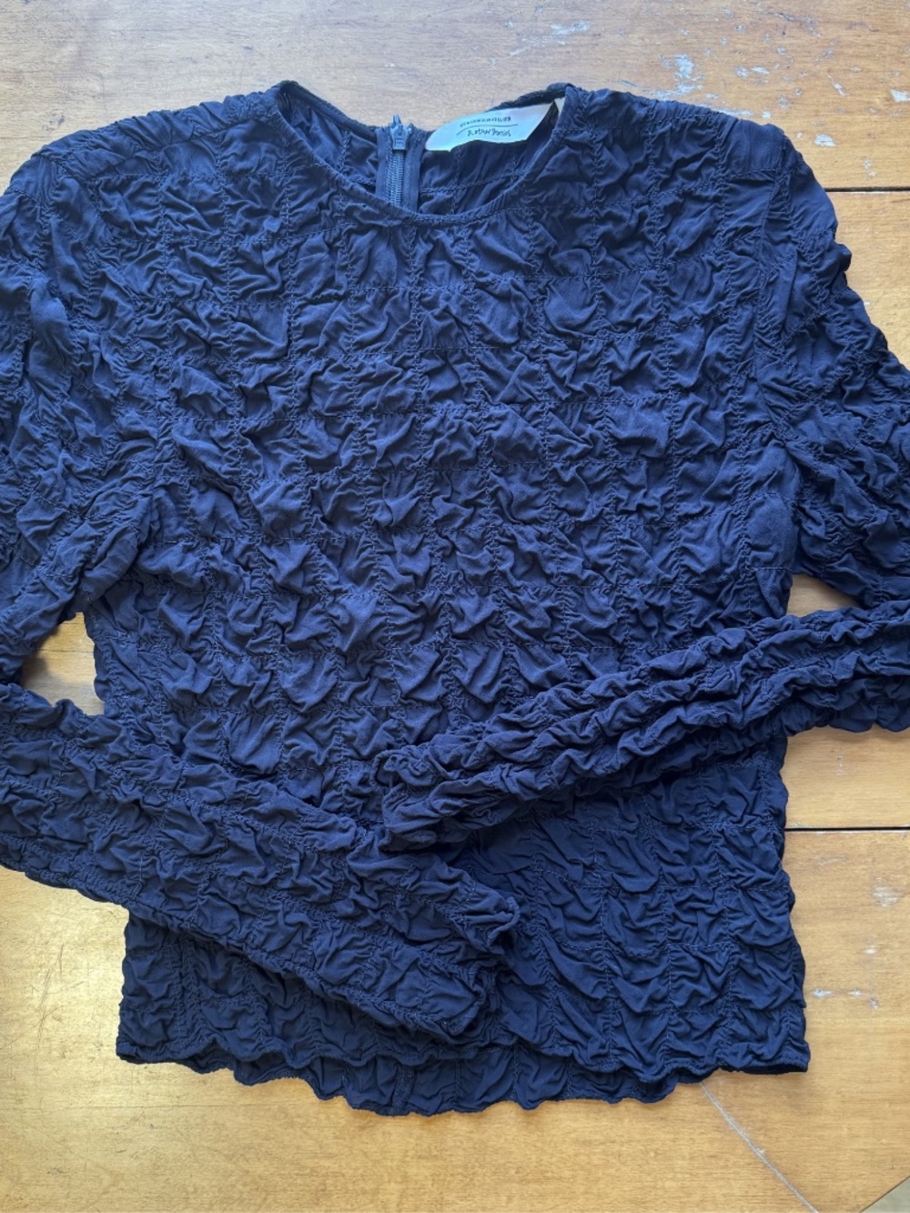 & Other Stories Scruncy Black Blouse